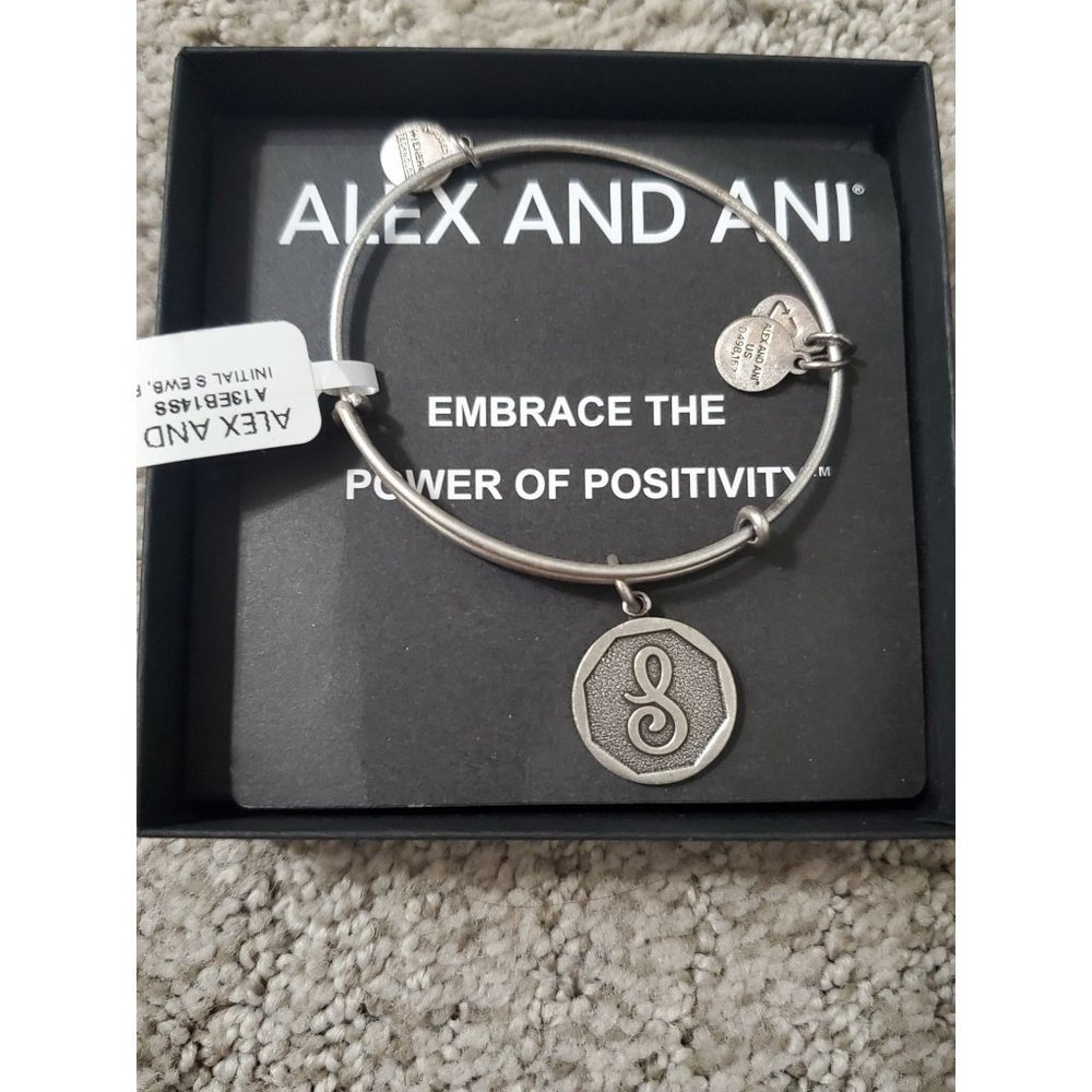 Alex and Ani Letter 'S'  Bracelet- New with box and tag